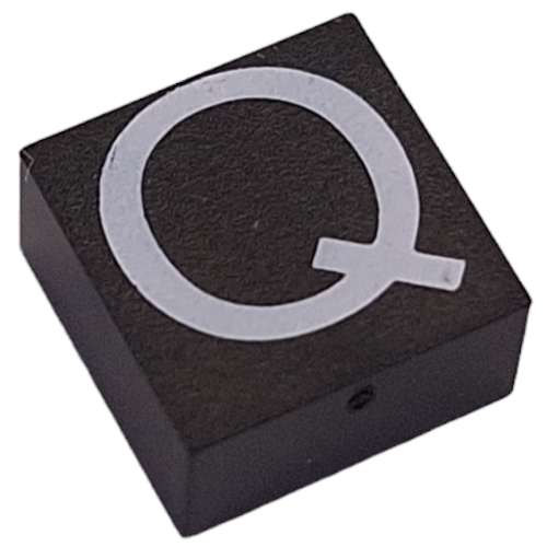 Modulex Tile 2 × 2 with White 'Q' Print, without Internal Supports