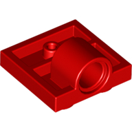 Plate Special 2 × 2 with 1 Pin Hole [Complete Underside Rib] Red