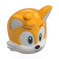 Minifig Head Special, Miles 'Tails' Prower, Open Mouth Smile Print Bright Light Orange