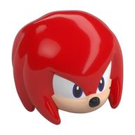 Minifig Head Special, Knuckles with Light Nougat Face, White/Dark Purple Eyes, Grin print Red