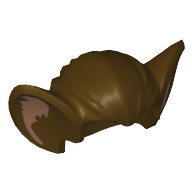 Hair, Bat Ears with Medium Nougat Inner Ear Print Dark Brown