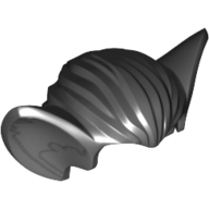 Hair, Bat Ears with Dark Bluish Gray Inner Ear Print Black