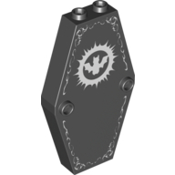 Coffin 2 × 4 × 6 Lid with White Bat Print Schwarz