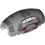 Windscreen 10 × 6 × 3 Bubble Canopy Double Tapered with Square Front Cutout and Rebel Combat Frigate Print Trans-Brown