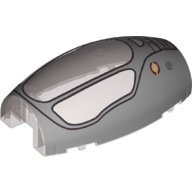 Windscreen 10 × 6 × 3 Bubble Canopy Double Tapered with Square Front Cutout - Jedi Interceptor print Transparent-Braun