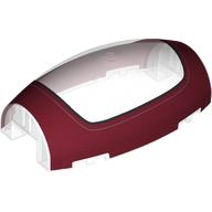 Windscreen 10 × 6 × 3 Bubble Canopy Double Tapered with Square Front Cutout and Dark Red Cockpit Print Transparent