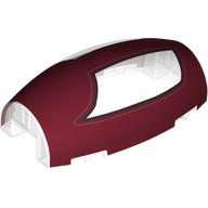 Windscreen 10 × 6 × 3 Bubble Canopy Double Tapered with Square Front Cutout and Dark Red Dual Cockpit Print Trans-Clear