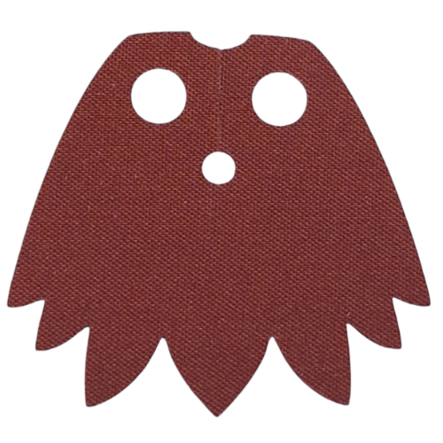 Neckwear Cape, 7 Points Feathered, 2 Holes with Dark Green Back print Rotbraun