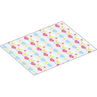 Duplo Blanket 8 × 10 with Pink / Medium Blue / Yellow Decorations print Weiß