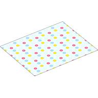 Duplo Blanket 8 × 10 with Pink / Medium Blue / Yellow Flowers print White