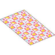 Duplo Blanket 50 × 90 with Pink / Medium Blue / Yellow Decorations print in White