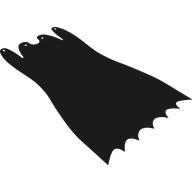 Neckwear Cape, Large, Scalloped, 4 Holes in Black