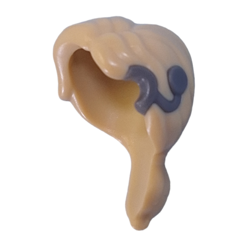 Hair Long, Dark Bluish Grey Cochlear Implant Pattern Tan
