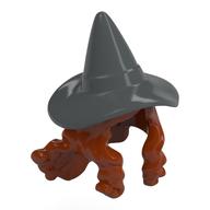 Hair and Hat, Dark Bluish Grey Witches Hat pattern Dunkelorange