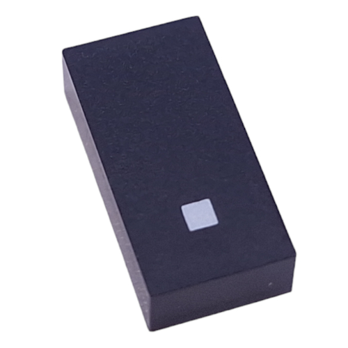 Modulex Tile 2 × 4 with White '.' print, without Internal Supports in Modulex Tile Gray