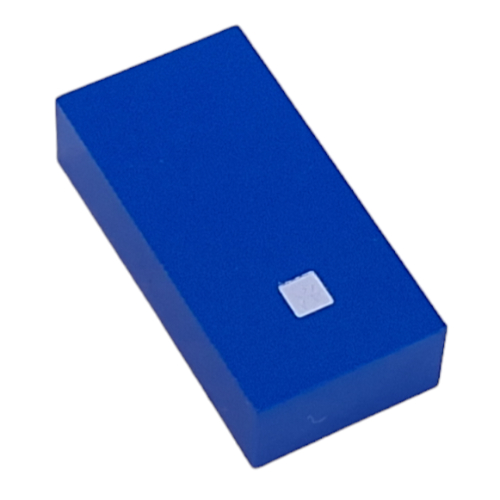 Modulex Tile 2 × 4 with White '.' print, without Internal Supports Modulex Tile Blue