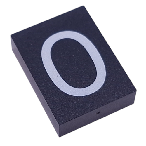 Modulex Tile 3 × 4 with White '0' print, without Internal Supports Modulex Black