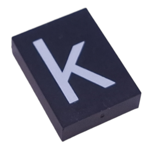 Modulex Tile 3 × 4 with White 'k' print, without Internal Supports