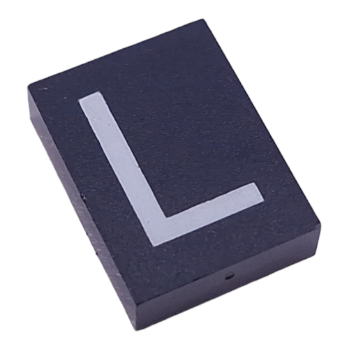 Modulex Tile 3 × 4 with White 'L' Print, without Internal Supports