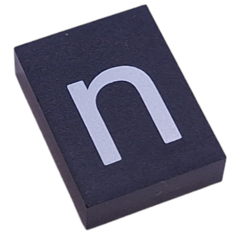 Modulex Tile 3 × 4 with White 'n' print, without Internal Supports in Modulex Tile Gray