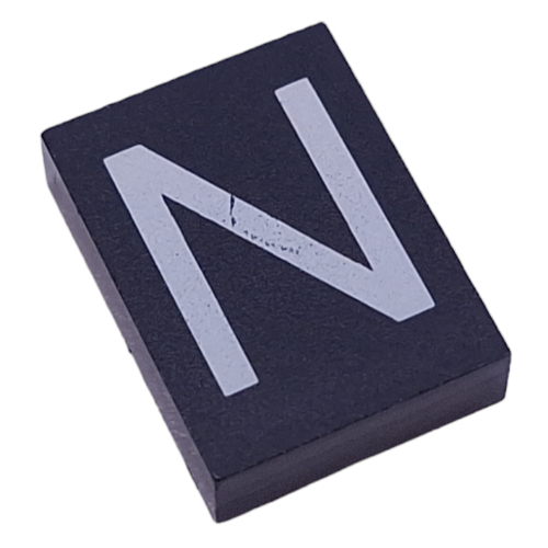 Modulex Tile 3 × 4 with White 'N' print, without Internal Supports