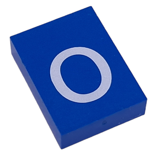 Modulex Tile 3 × 4 with White 'o' print, without Internal Supports in Modulex Tile Gray