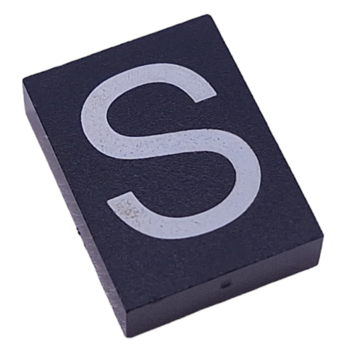 Modulex Tile 3 × 4 with White 'S' print, without Internal Supports