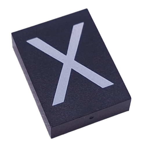 Modulex Tile 3 × 4 with White 'X' print, without Internal Supports