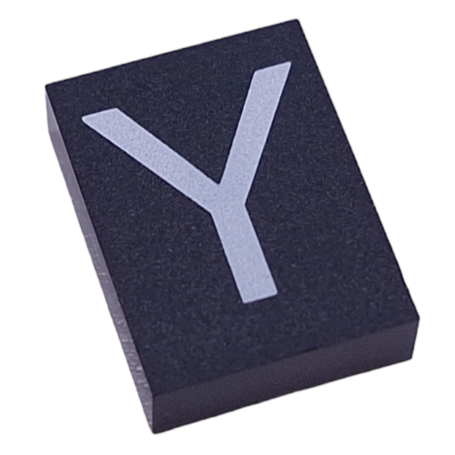 Modulex Tile 3 × 4 with White 'Y' print, without Internal Supports