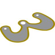 Neckwear Cape, Curved with One Center Hole and Two Hand Holes with Yellow Border Print Weiß