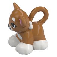Duplo Animal Cat / Kitten Looping Tail, White Chest, Feet, Tail End, and Mouth Print Medium Nougat