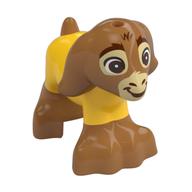 Animal, Goat with Tan Face, Yellow Suit print Mittelnougat