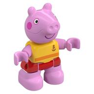 Duplo Figure Child, Pig with Dark Pink Cheeks, Red Swimming Trunks print Gelb