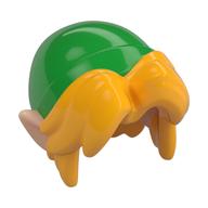 Hair and Hat, Long, Floppy with Light Nougat Ears, Bright Light Orange Hair Pattern Hellgrün