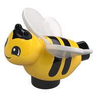 Duplo Animal Bee with Face and Black Stripes Print Yellow