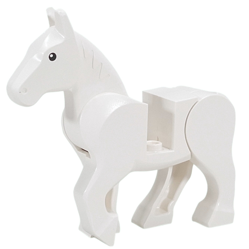Animal, Horse, Moveable Legs with Black Eyes print White