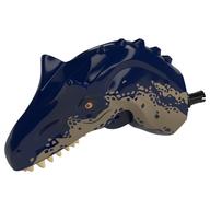 Animal Body Part, Dinosaur, Allosaurus Head with Dark Tan print Dark Blue