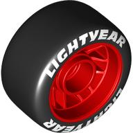 Wheel Rim 24 × 13.4 with Black Slick Tyre with White 'Lightyear' print Red
