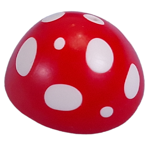 Hat, Mushroom with White Dots, Red Hood Pattern White