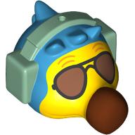Minifig Head Special Wilbur Dark Azure