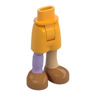 Minidoll Hips and Shorts with Lavender Prosthetic Right Leg, Warm Tan Right Leg, Nougat Shoes print Leuchtendes Hellorange
