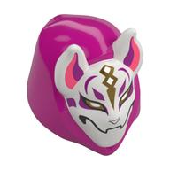 Mask, Wolf with Magenta Hood, Gold, Magenta, Coral Markings print Weiß