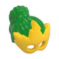 Hair and Mask, High Ponytail with Yellow Electro Mask Pattern Hellgrün