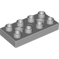 Duplo Plate 2 × 4 with 2 Holes with Locking Ridges Hellblaugrau