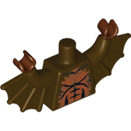 Torso with Bat Wings and Medium Nougat Fur Print, Dark Brown Arms with Wings, Reddish Brown Hands Dunkelbraun