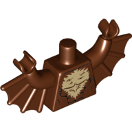 Torso with Bat Wings and Tan Fur Print, Reddish Brown Arms with Wings, Reddish Brown Hands Rotbraun