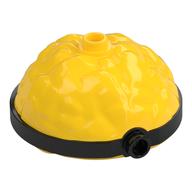 Minifig Head Special, Minion, Extra Large, Round Rock, Black 1-Eyed Goggles pattern Yellow