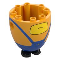 Minion Body, Extra Large Cone with White Mouth, Blue Overall print Leuchtendes Hellorange