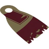 Neckwear Cape with Dark Red Shapes and Tattered Edge print Beige