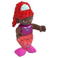 Duplo Figure with Hair High Red, Light Aqua Shell, Coral Mermaid Legs (Ariel) Magenta